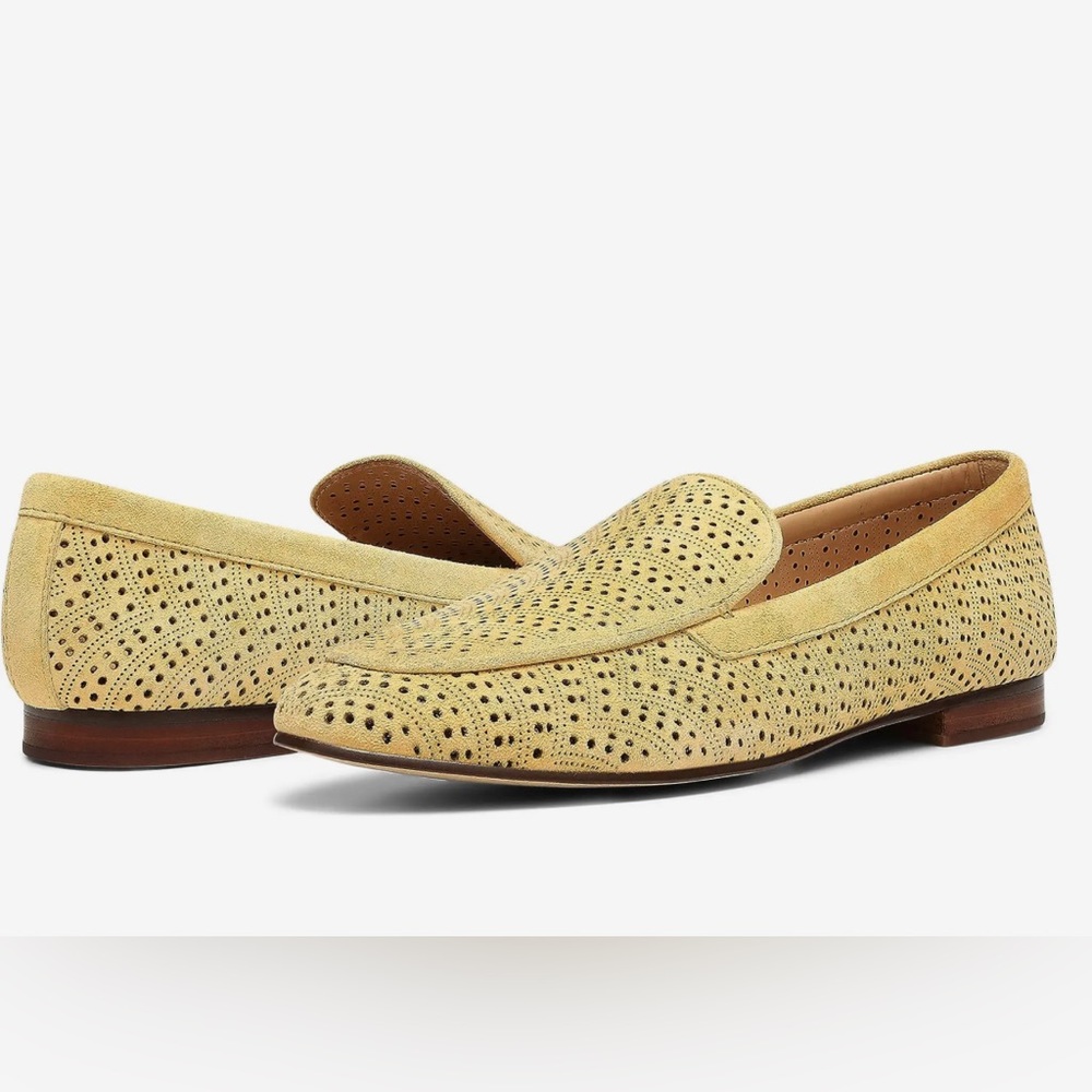 New Sample Shoe  NYDJ - Suede Perforated Loafers - Denver Honey Gold 6